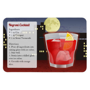 Magnet Flexible Recette de cocktail Negroni