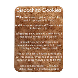 Magnet Flexible Recette officielle du cookie Biscochito du Nouveau