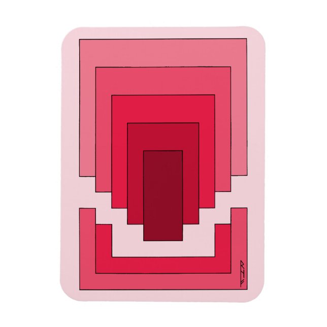 Magnet Flexible Rectangle Abstrait en rouge (Vertical)