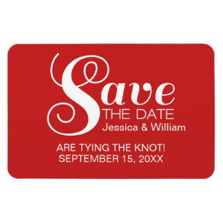 Magnet Flexible Red Chic Typographie Enregistrer l'aimant de date