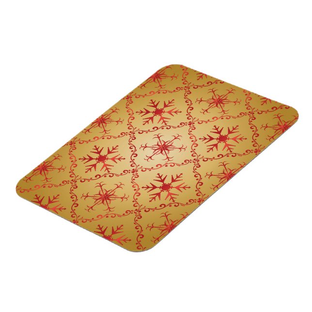 Magnet Flexible Red Christmas Stars on Gold (Côté Gauche)