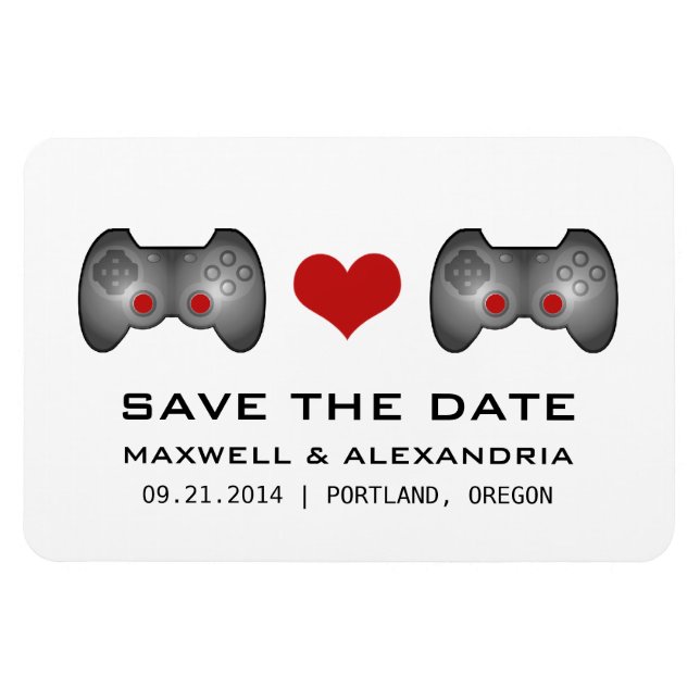 Magnet Flexible Red Cute Gamer Enregistrer l'aimant de date (Horizontal)