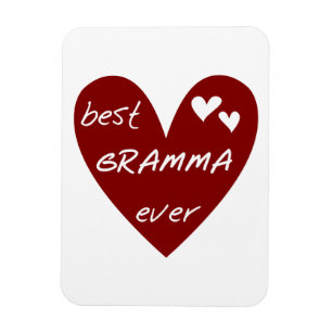 Magnet Flexible Red Heart Meilleur Cadeaux Gramma Jamais