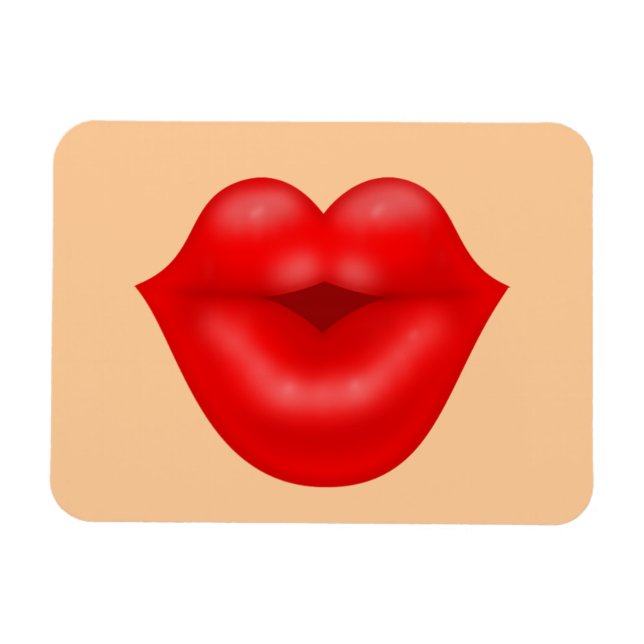 Magnet Flexible Red lips big kiss (Horizontal)