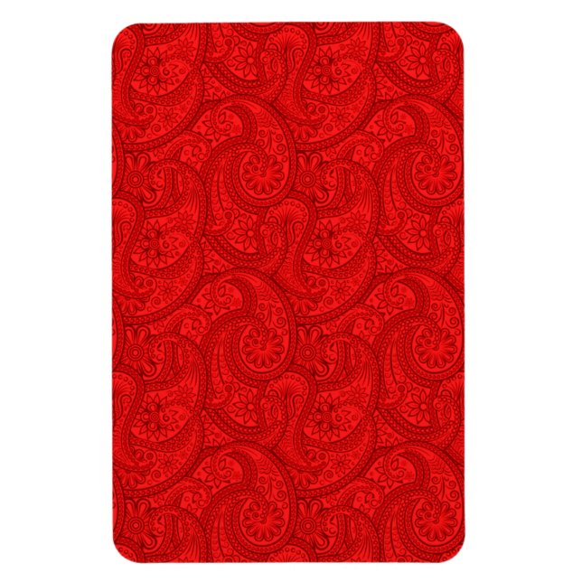 Magnet Flexible Red Paisley (Vertical)