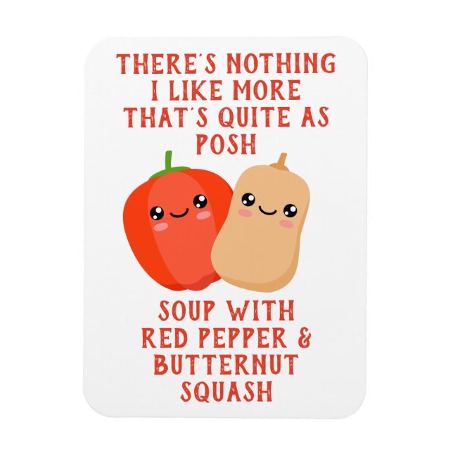 Magnet Flexible red pepper and butternut squassoup (Vertical)