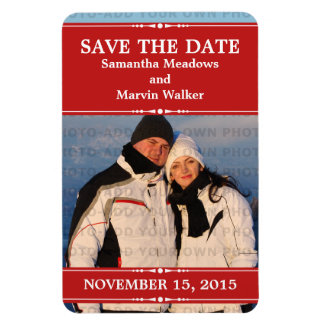 Magnet Flexible Red Simple Chic Photo Enregistrer l'aimant Date