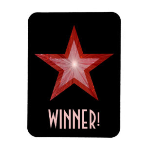 Magnet Flexible Red Star 'Winner' aimant flexible noir