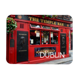 Magnet Flexible Red Temple Bar pub à Dublin aimant rectangulaire