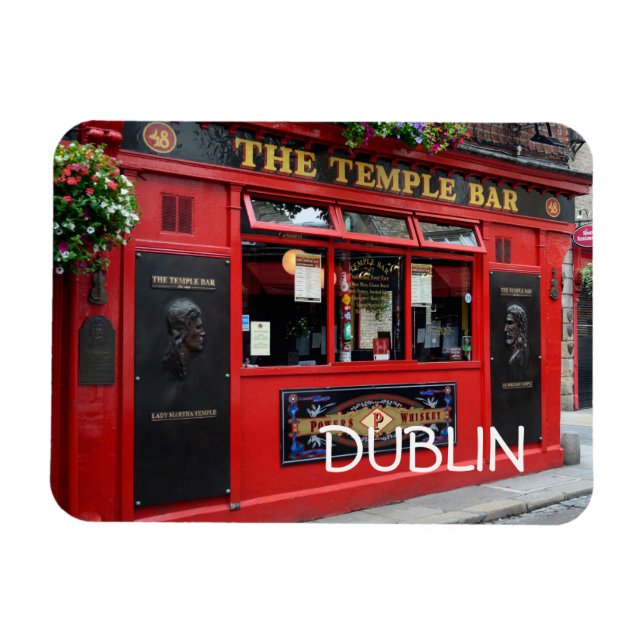 Magnet Flexible Red Temple Bar pub à Dublin aimant rectangulaire (Horizontal)