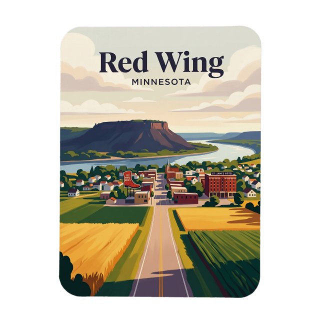 Magnet Flexible Red Wing USA (Vertical)