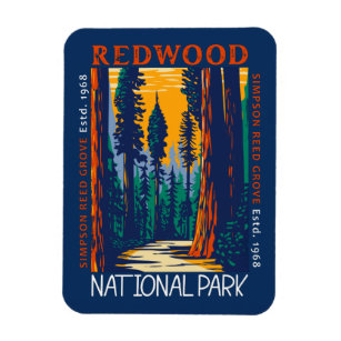 Magnet Flexible Redwood National Park California Retro perturbé