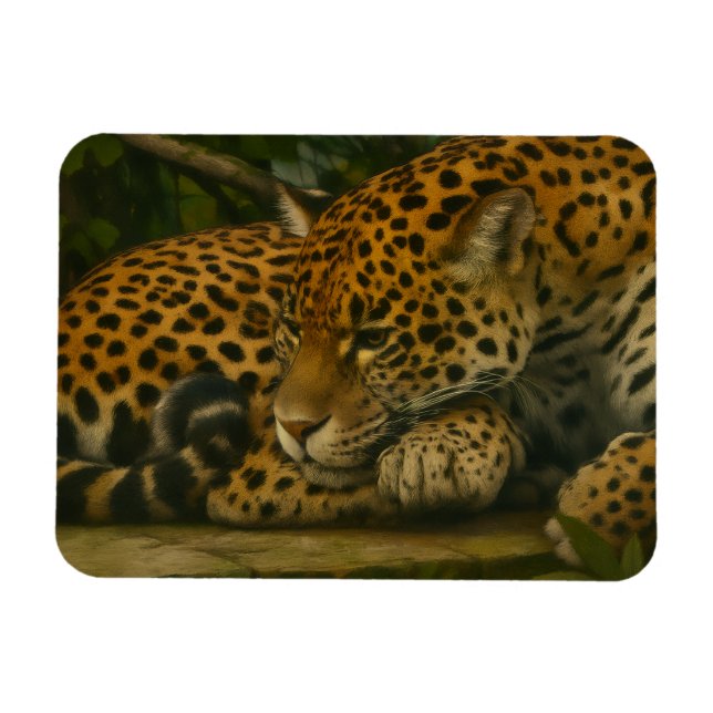Magnet Flexible Reflet Jaguar - Serene Wildlife Art Print (Horizontal)
