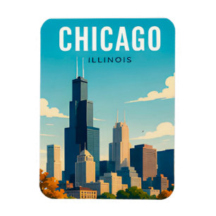 Magnet Flexible Reflets de l'horizon de Chicago