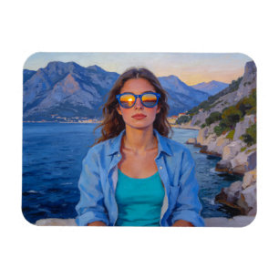 Magnet Flexible Reflets du coucher de soleil méditerranéen – Moder
