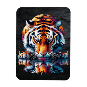 Magnet Flexible Réflexion du tigre buvant de l'eau