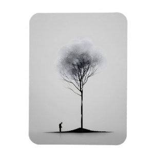 Magnet Flexible Réflexion solitaire minimaliste noir et blanc