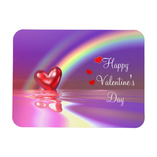 Magnet Flexible Réflexions du coeur de Valentine (Horizontal)