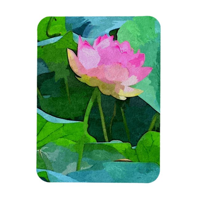 Magnet Flexible Réfrigérateur Aimant rose Lotus Abstrait (Vertical)