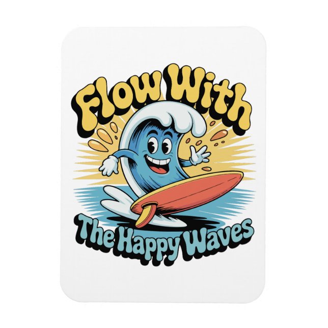 Magnet Flexible Réfrigérateur Flow With The Happy Waves  (Vertical)