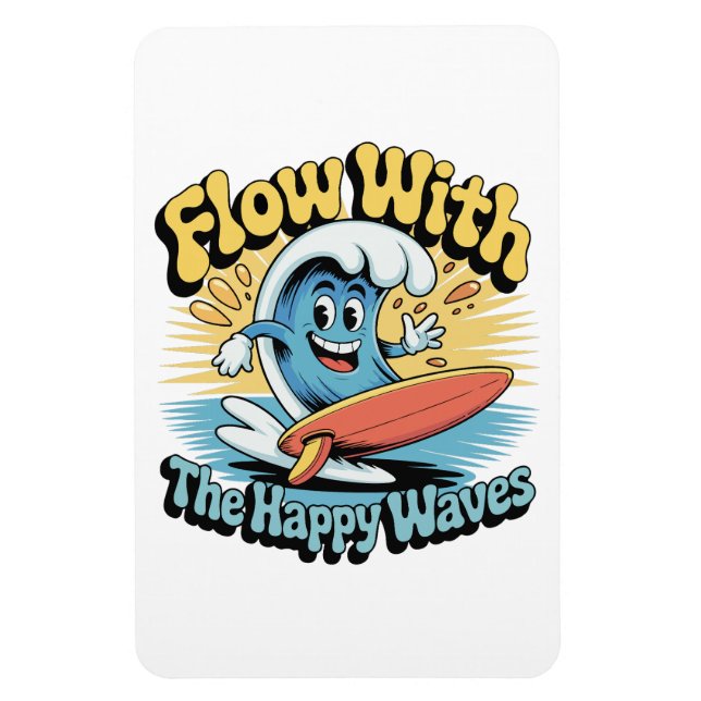 Magnet Flexible Réfrigérateur Flow With The Happy Waves  (Vertical)