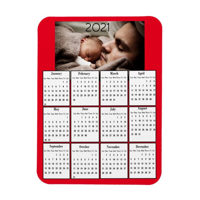 Magnet Flexible Réfrigérateur Mini Calendrier 2021 (Vertical)
