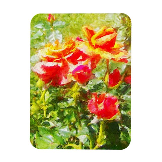 Magnet Flexible Réfrigérateur - Roses orange (Vertical)