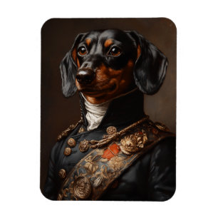 Magnet Flexible Regal Dachshund en uniforme militaire napoléonien