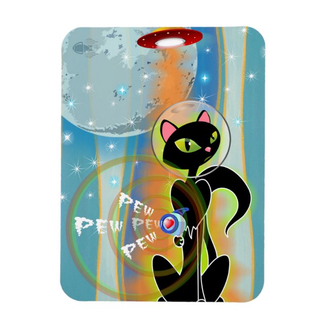 MAGNET FLEXIBLE REGARDE ! KITTEN GOTTA RAYGUN PAR TRISTAN BERLUND (Vertical)