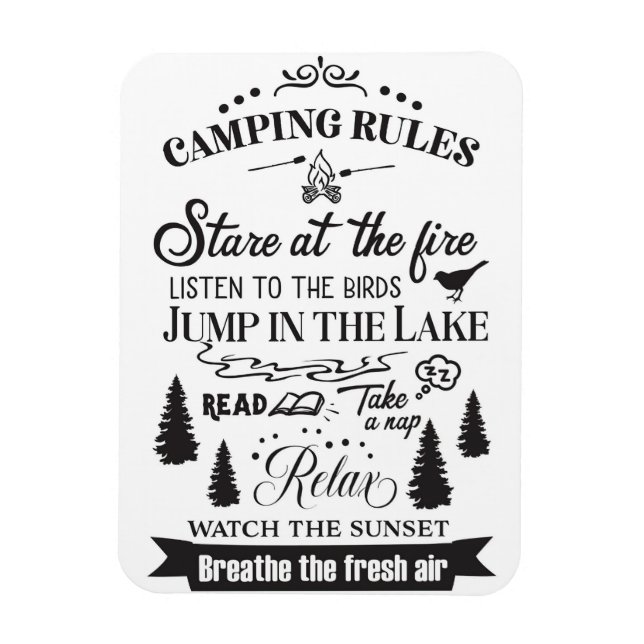 Magnet Flexible Règles de Camping Happy (Vertical)