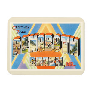 Magnet Flexible Rehoboth Beach Delaware DE Vintage voyage Carte po