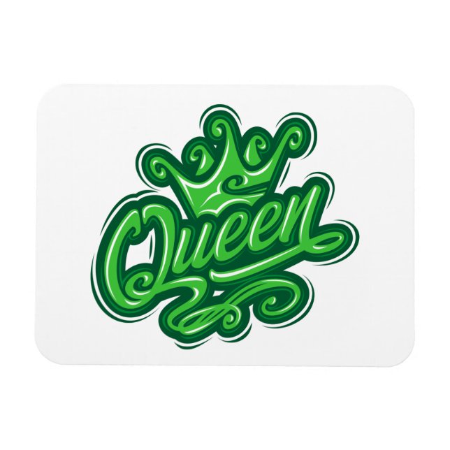 Magnet Flexible Reine avec couronne, conception de typographie (Horizontal)