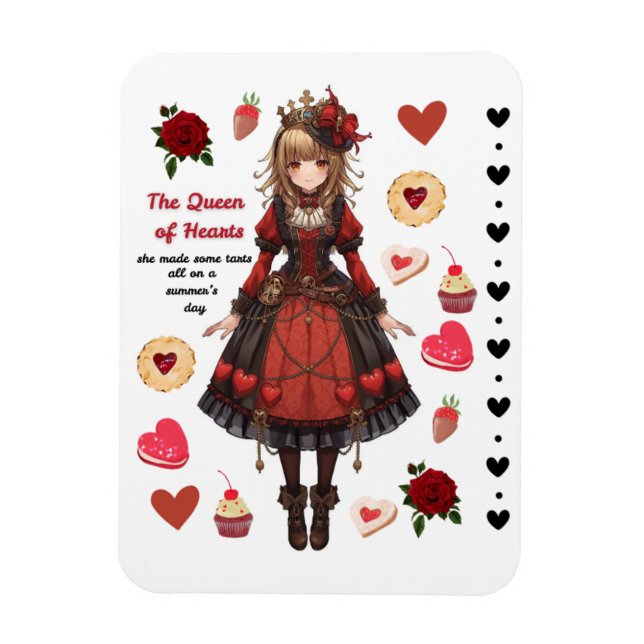 Magnet Flexible Reine de Coeur Tarts Saint-Valentin (Vertical)