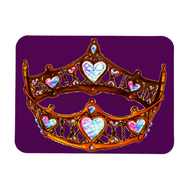 Magnet Flexible Reine des Coeurs Or chaud Couronne Tiara royal vio (Horizontal)