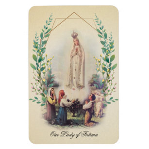Magnet Flexible Religieux Notre-Dame de Fatima Catholique Vintage
