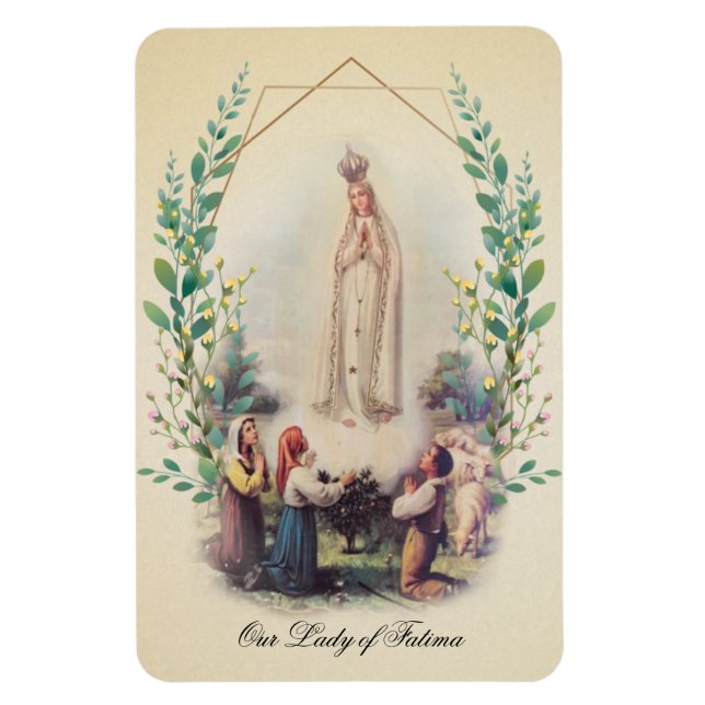 Magnet Flexible Religieux Notre-Dame de Fatima Catholique Vintage (Vertical)
