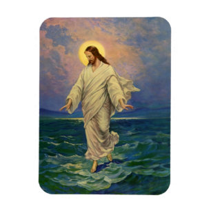 Magnet Flexible Religion Vintage, Jésus-Christ marche sur l'eau