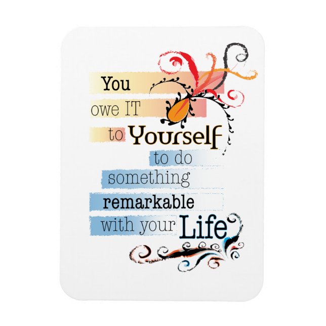 Magnet Flexible Remarquable LIFE Inspirational Citation illustrée (Vertical)
