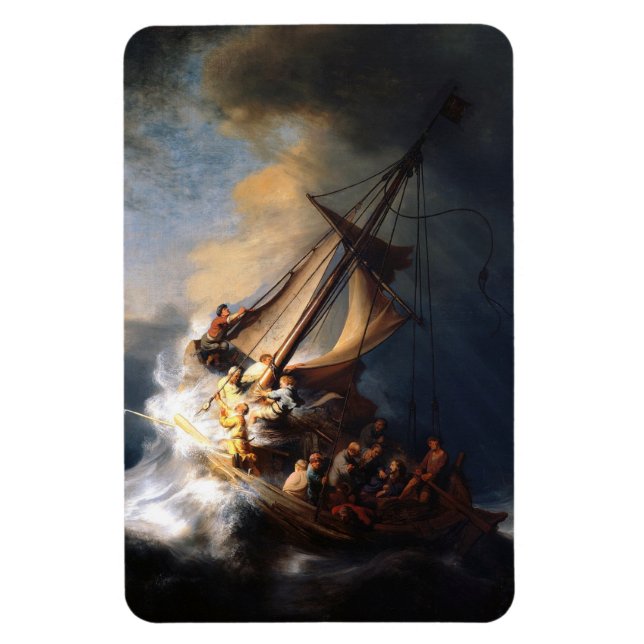 Magnet Flexible Rembrandt Van Rijn Christ dans la mer de tempête G (Vertical)