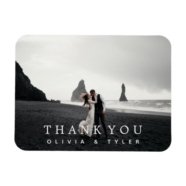 Magnet Flexible Remerciement de mariage moderne et simple (Horizontal)