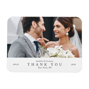 Magnet Flexible Remerciement de mariage photo minimaliste moderne