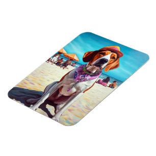 Magnet Flexible Renard américain anglais sur la plage, cadeau d'ét