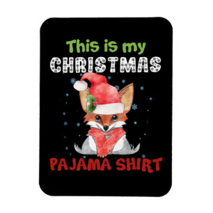 Magnet Flexible Renard C'est mon T-shirt de pyjama de Noël Fox T-S