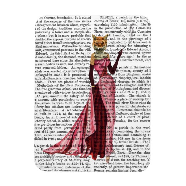 Magnet Flexible Renard glamour en rose (Vertical)