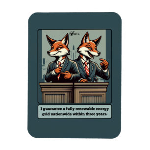Magnet Flexible Renard présidentiel - Drôle animal de satire polit