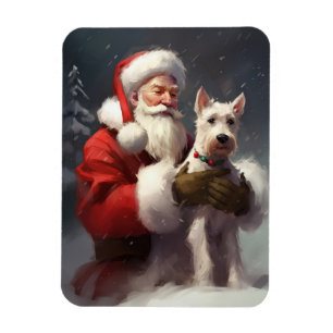 Magnet Flexible Renard Terrier à poil dur Père Noël Noël Fête