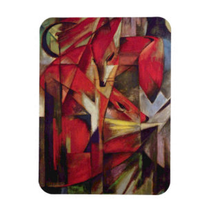 Magnet Flexible Renards de Franz Marc, Cubism Abstrait Vintage
