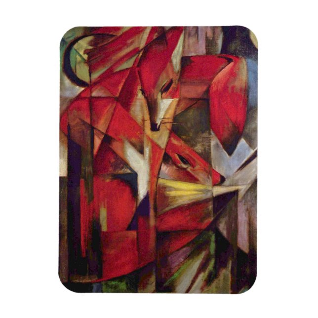 Magnet Flexible Renards par Franz Marc, Art Cubisme Abstrait Vinta (Vertical)