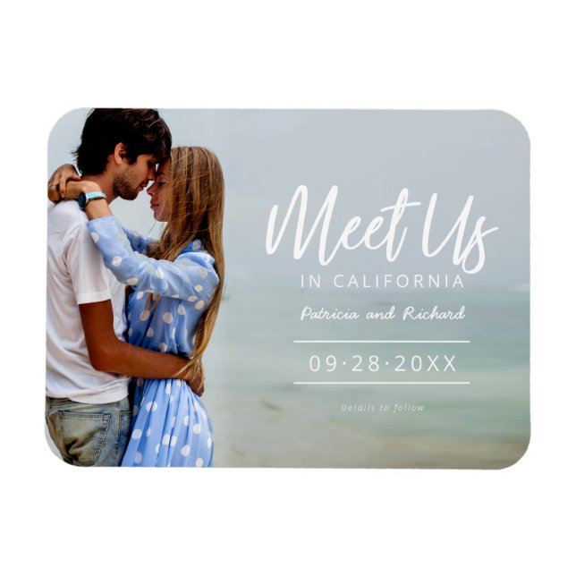 Magnet Flexible Rencontrez-Nous Lors D'un Mariage De Destination E (Horizontal)