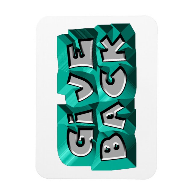 Magnet Flexible Rendre Citation Sagesse Turquoise Gris ciselé (Vertical)